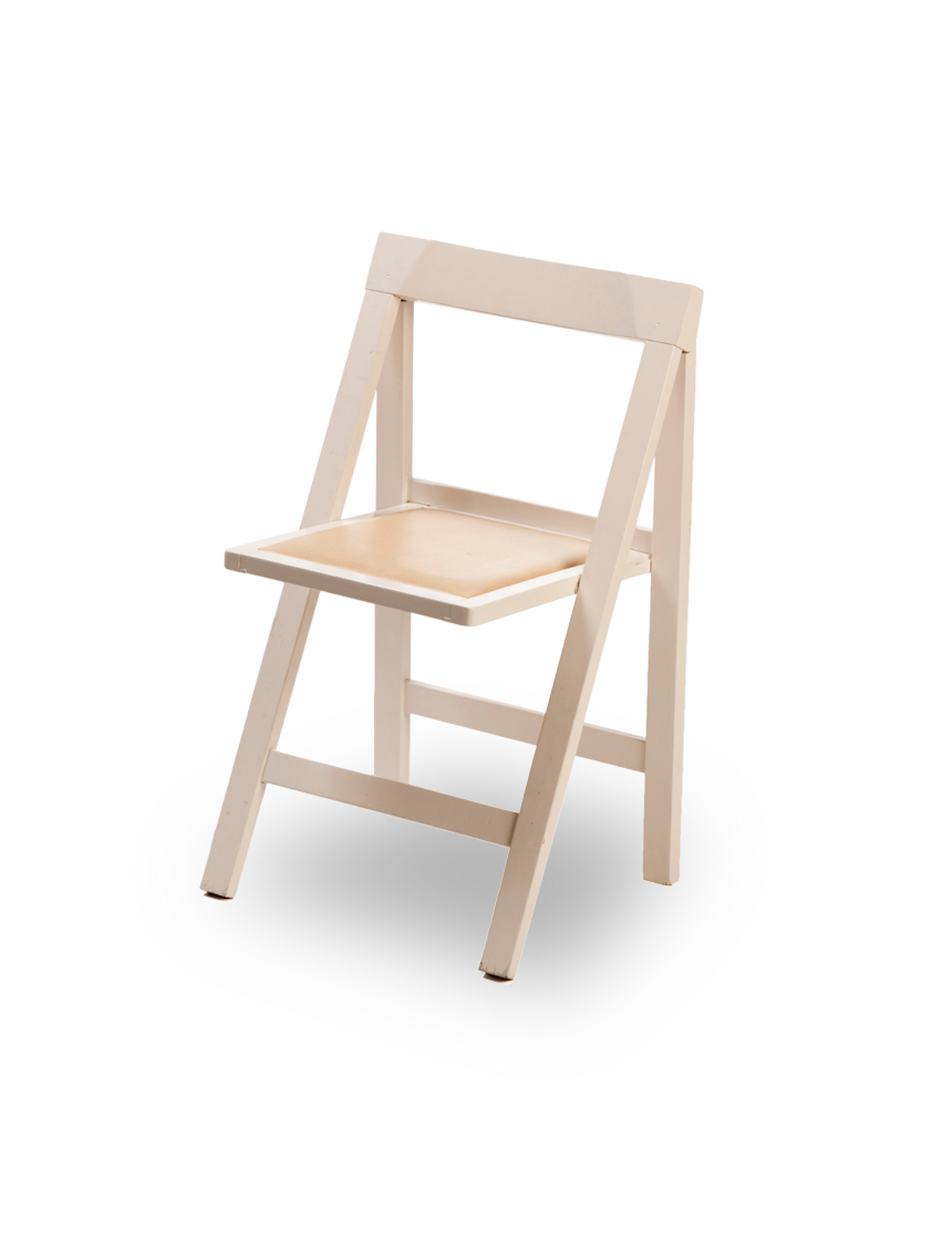 Cadira blanca entapissada de color beix