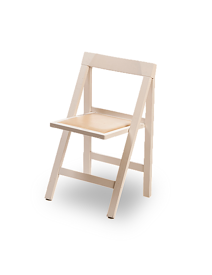 Cadira blanca entapissada de color beix