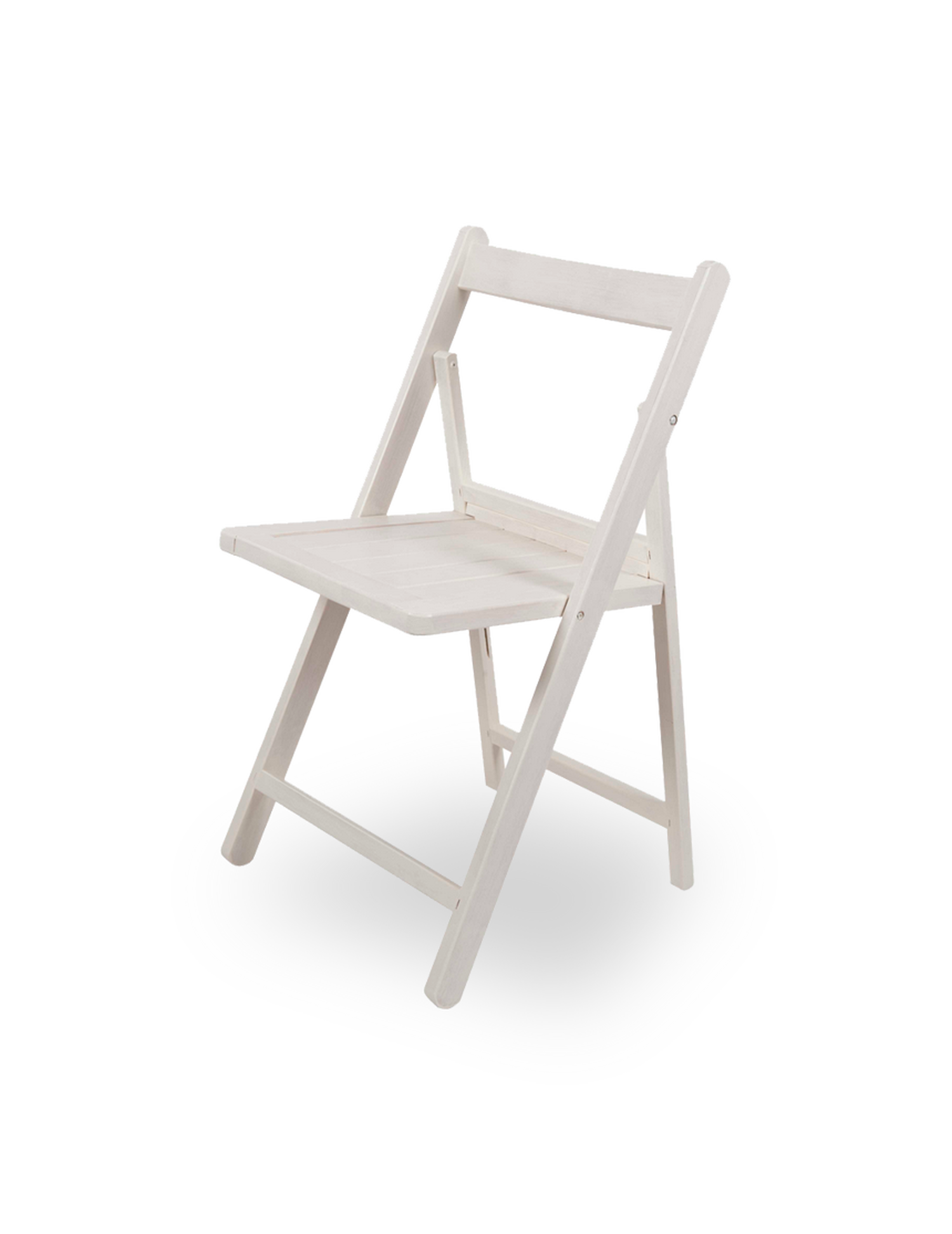 Cadira de fusta plegable blanca