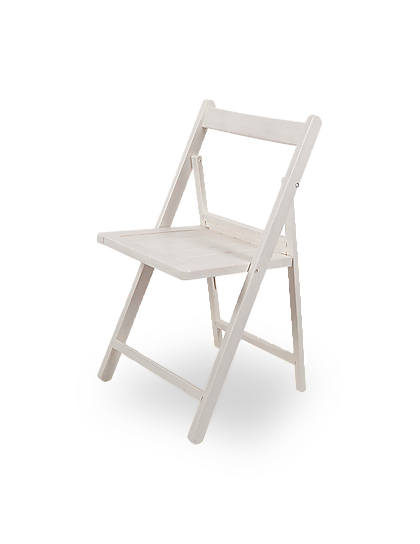 Cadira de fusta plegable blanca