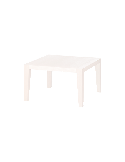 Mesa cuadrada de madera blanca